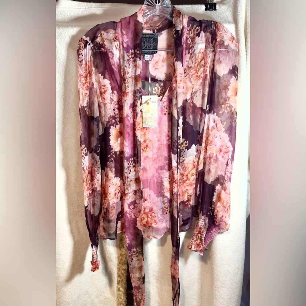 Johnny Was Multicolor Floral Kimono